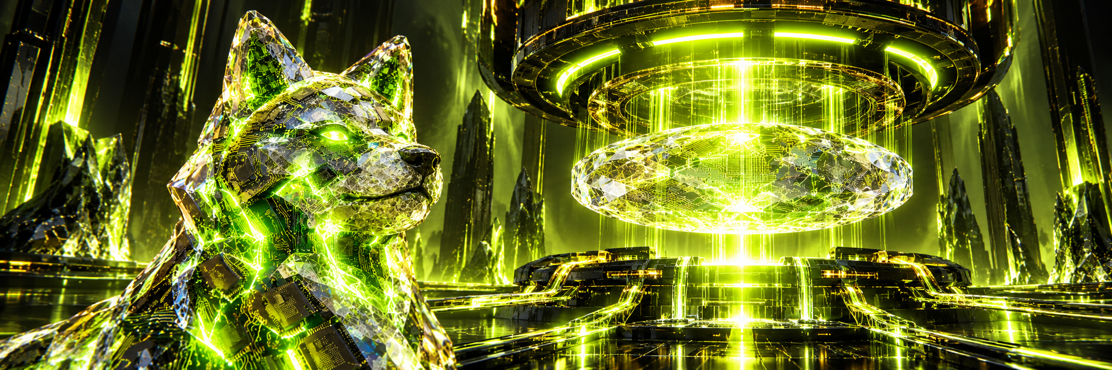 Silicon Inu guarding a floating silicon token reactor
